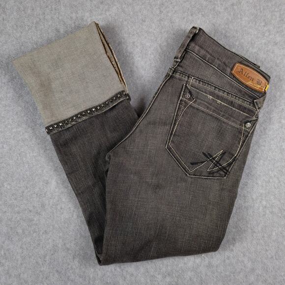 Allen B. by Allen Schwartz Jeans Womens Size 27 Cropped Gray Wash Cuffed Hem - Picture 1 of 16